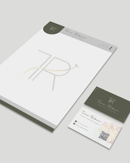 Minimalist chocolate-brown and ivory business card design with gold foil typography for Daniela Wensel
